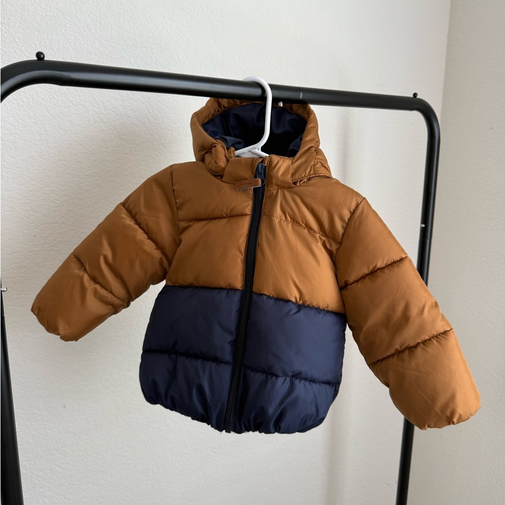 H&M Brown and Navy Puffer Jacket